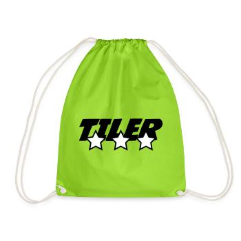 Tiler *** pro tile laying precision craft - Drawstring Bag - neon green - Front
