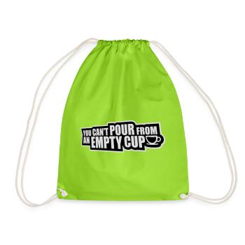 On ne peut pas verser dans un gobelet vide Soins personnels - Sac de sport léger - vert néon - Devant