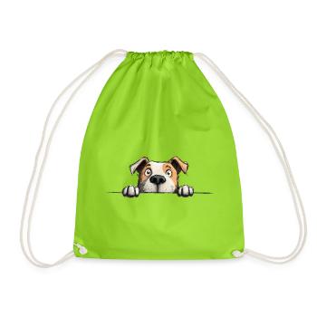 Produits dérivés Staffy Drôles de Chiens Amoureux - Sac de sport léger - vert néon - Devant