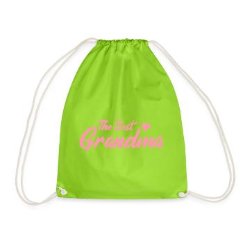 Best Granny Rosé Font - Drawstring Bag - neon green - Front