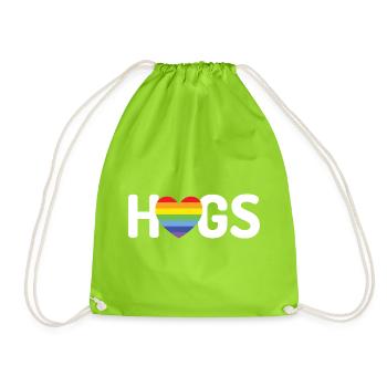 LGBT Hugs - Drawstring Bag - neon green - Front