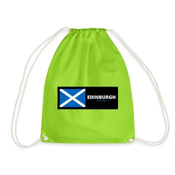 Ville d’Édimbourg avec drapeau écossais - Sac de sport léger - vert néon - Devant