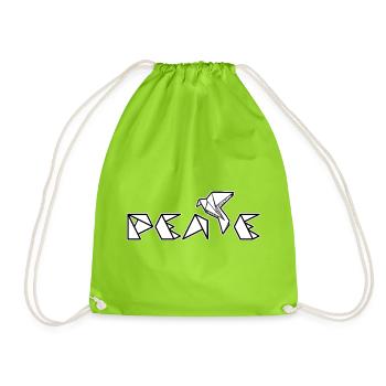 Peace - Drawstring Bag - neon green - Front