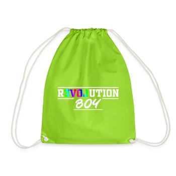 Revolution Boy Rainbow Pride Text Graphic - Drawstring Bag - neon green - Front