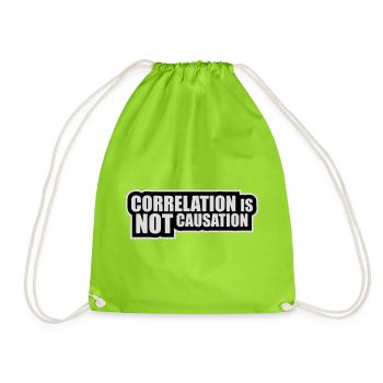 Correlation Is Not Causation Nerd Wissenschaft - Turnbeutel - Neongrün - Vorne