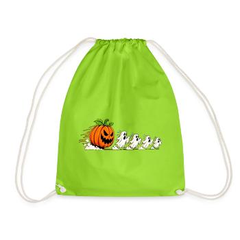 HALLOWEEN KÜRBIS GEIST - Turnbeutel - Neongrün - Vorne