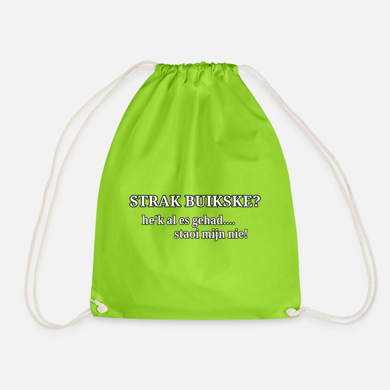 Tight belly? - Drawstring Bag - neon green