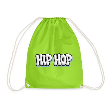 HIP HOP - White Bubble 3D Graffiti Oldschool - Drawstring Bag - neon green - Front