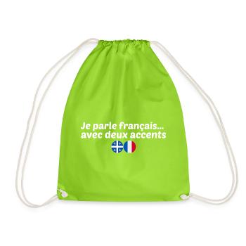 je parle français avec deux accents - Sac de sport léger - vert néon - Devant