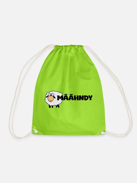 Määhndy - Mandy Namensshirt mit Schafnote - Turnbeutel - Neongrün