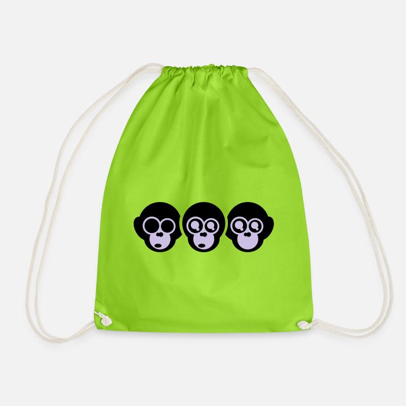 trois singes - Sac de sport léger - vert néon