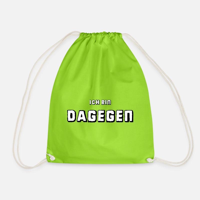 Ich bin dagegen - Universal-Protest - Turnbeutel - Neongrün