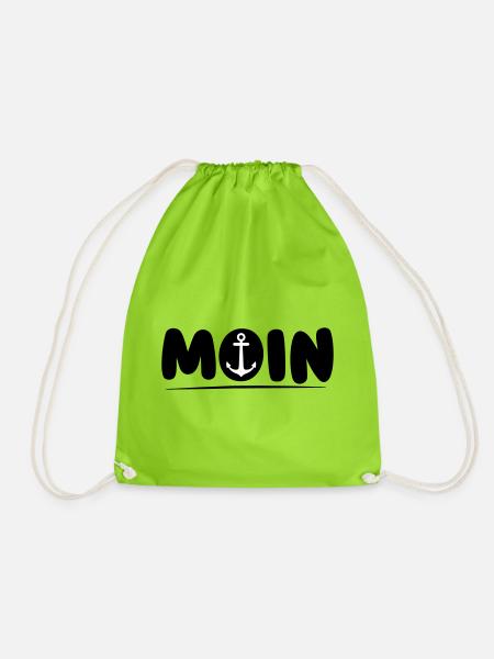 Moin with Anker - Drawstring Bag - neon green