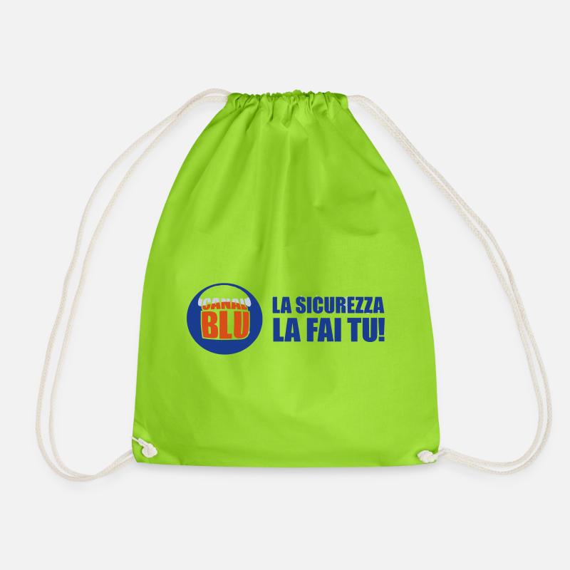 Safety is done by you - Canal BLU - Drawstring Bag - neon green