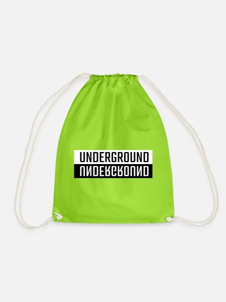Background double font - Drawstring Bag - neon green