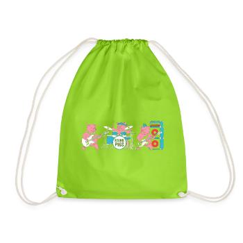 Rawk Pigs Drum Band - Drawstring Bag - neon green - Front