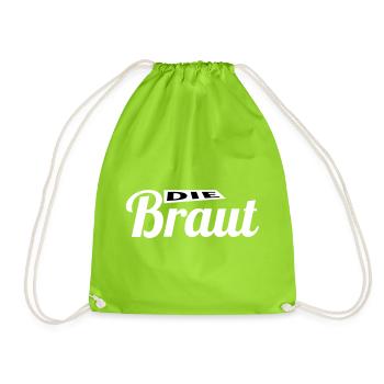 Team Braut!  - Turnbeutel - Neongrün - Vorne