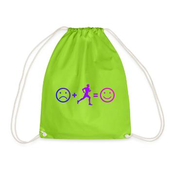 Geschenkidee für einen Running mit Running - Turnbeutel - Neongrün - Vorne
