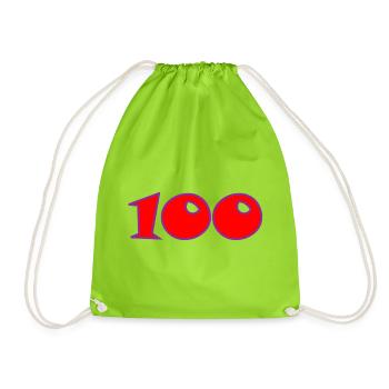 100. 100 JAHRE. 100-JÄHRIGES JUBILÄUM. GEBURTSTAG 100 - Turnbeutel - Neongrün - Vorne