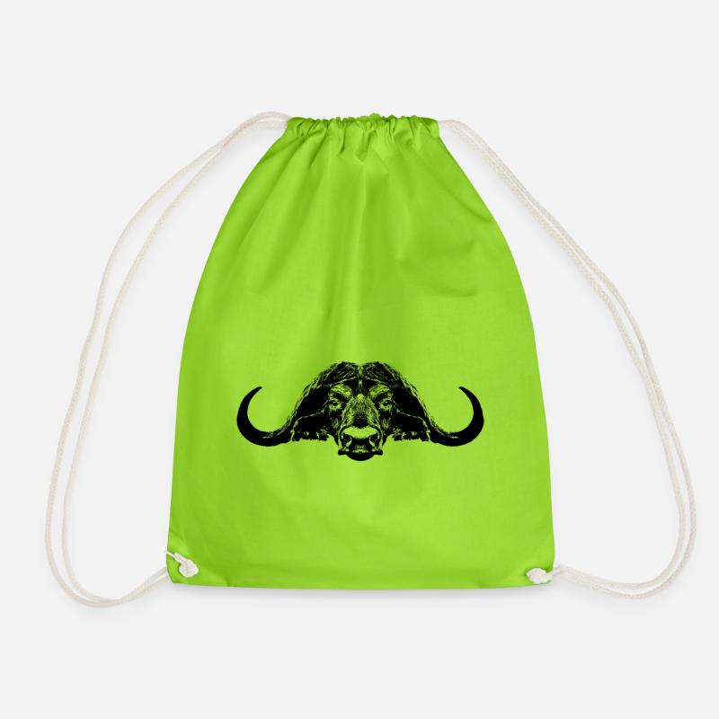 Büffel / Kaffernbüffel / Bull - Turnbeutel - Neongrün