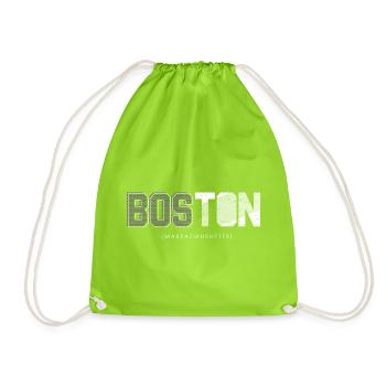 Boston Skyline Silhouette-Design - Turnbeutel - Neongrün - Vorne