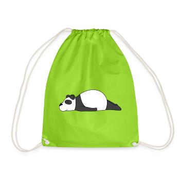 Lazy Panda DIY Kostüm – Süßer schlafender Panda Outfi - Turnbeutel - Neongrün - Vorne
