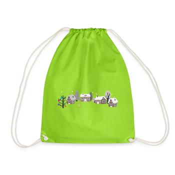 White Christmas - Drawstring Bag - neon green - Front
