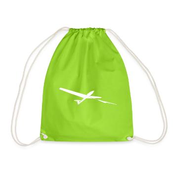 Segelflugzeug Windenstart Segelfliegen Pilot Logo - Turnbeutel - Neongrün - Vorne