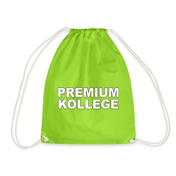 Premium Kollege - Lustiger Spruch - Turnbeutel - Neongrün - Vorne