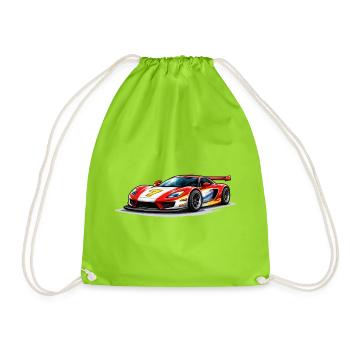 Speed-style race car graphics - Drawstring Bag - neon green - Front