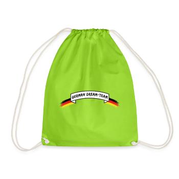 GERMAN DREAM TEAM | Banderole Deutschland - Turnbeutel - Neongrün - Vorne