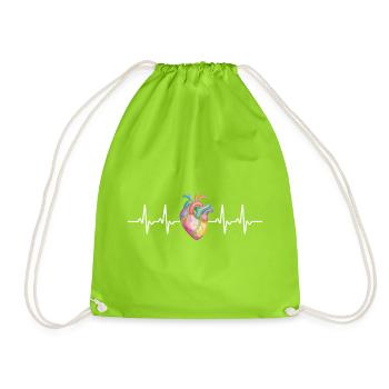 Symphonie du Pouls du Cœur - Sac de sport léger - vert néon - Devant