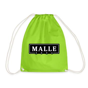 Malle 2026 Mallorca Urlaub - Turnbeutel - Neongrün - Vorne
