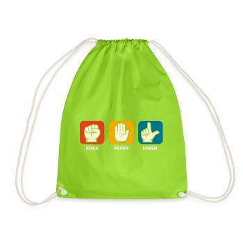 Pierre, papier, perdant, sarcasme, drôles, - Sac de sport léger - vert néon - Devant