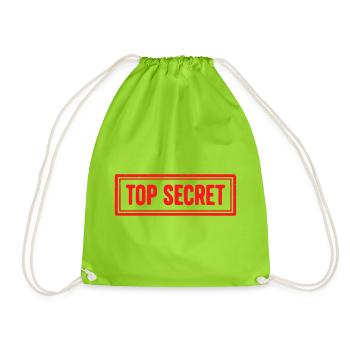 Topgeheimes Grunge-Gummistempel-Vintage-Siegeldesign - Turnbeutel - Neongrün - Vorne
