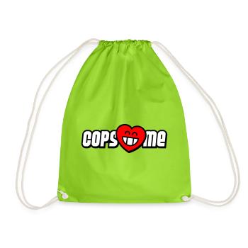 Cops love me (Farben änderbar) - Turnbeutel - Neongrün - Vorne