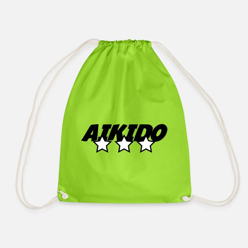 Aikido - Martial Art - Aikido - Drawstring Bag - neon green