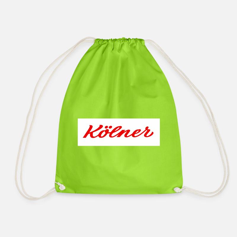 Köner Roter Script-Logo Print - Turnbeutel - Neongrün