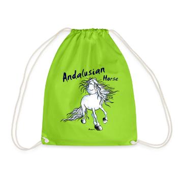 Pfiffiger Andalusier - Pferd - Turnbeutel - Neongrün - Vorne