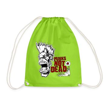 Punks not dead - Drawstring Bag - neon green - Front