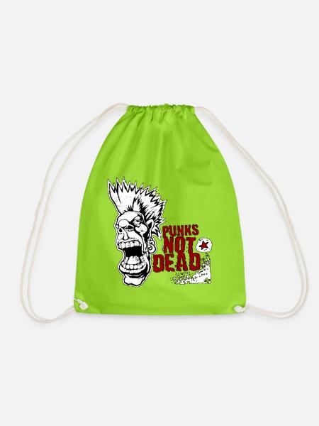 Punks not dead - Drawstring Bag - neon green