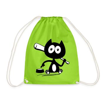 Give me food! Cat humor! - Drawstring Bag - neon green - Front