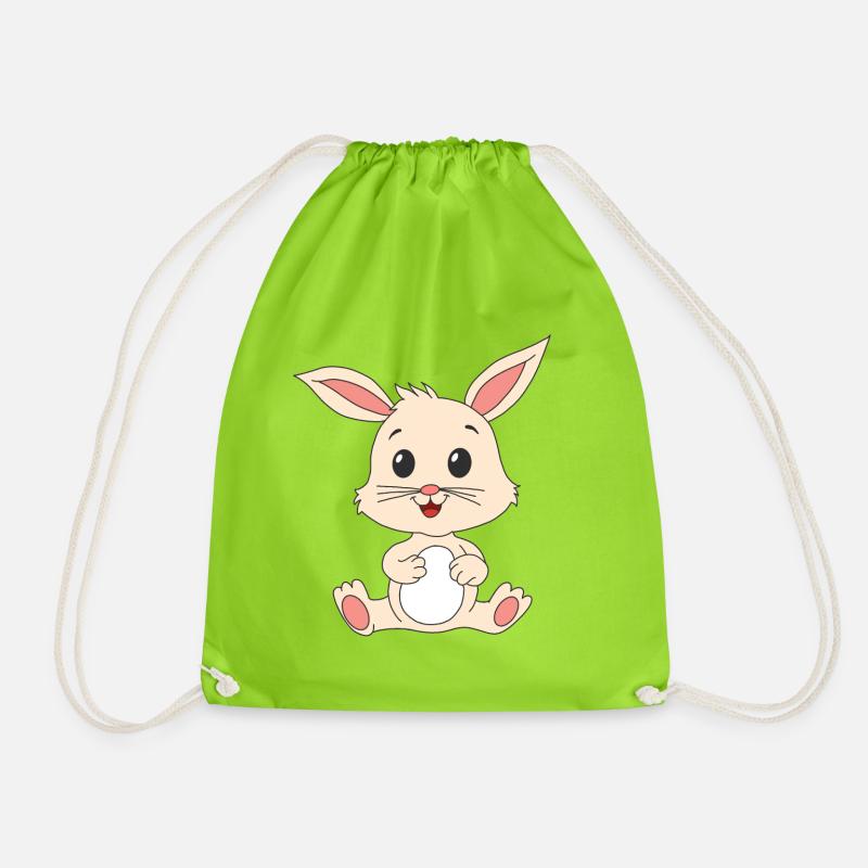 Rabbit Rabbit - Drawstring Bag - neon green