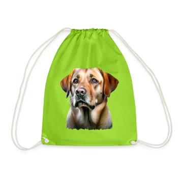 Portrait de Chien labrador retriever - Sac de sport léger - vert néon - Devant