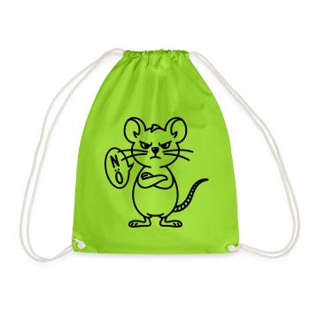 Maus Nö - Turnbeutel - Neongrün - Vorne