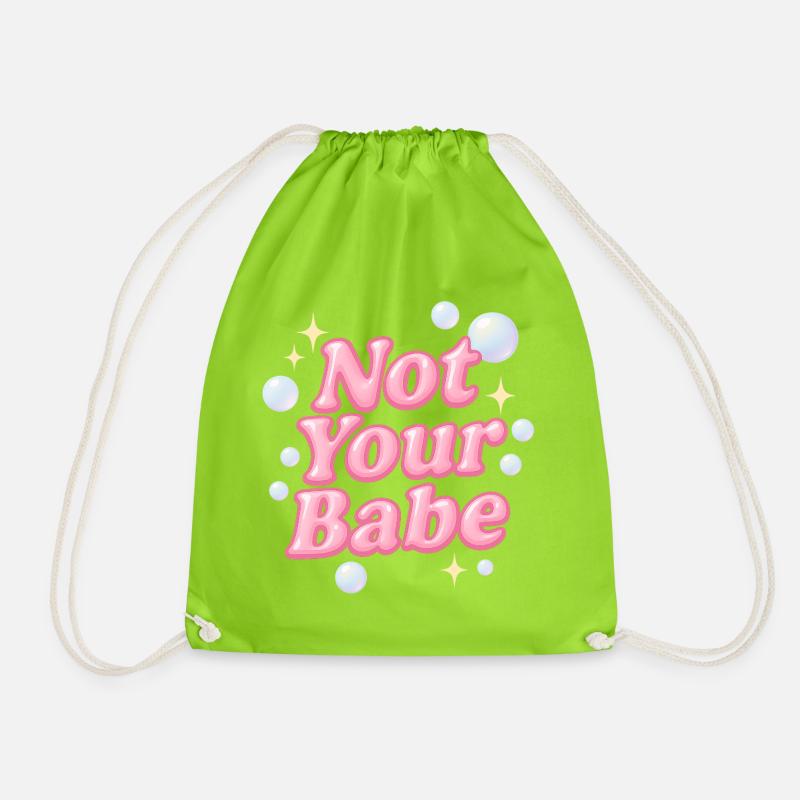 not your babe / y2k design - Turnbeutel - Neongrün