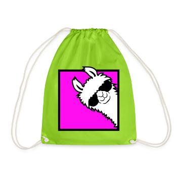 Lama Cool jette un œil autour des lunettes de soleil latérales du coin Alpaga - Sac de sport léger - vert néon - Devant