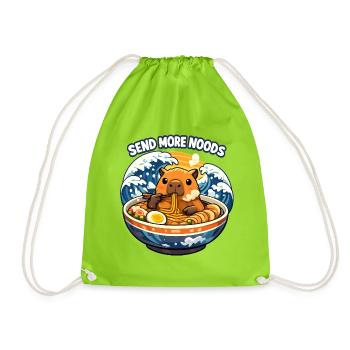 Capybara Send Noods Ramen - Turnbeutel - Neongrün - Vorne
