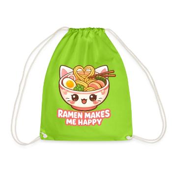 Kawaii Cats Ramen Nouilles Japon Ukiyo-E Rétro - Sac de sport léger - vert néon - Devant