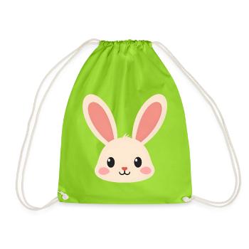 Rabbit Bunny - Drawstring Bag - neon green - Front